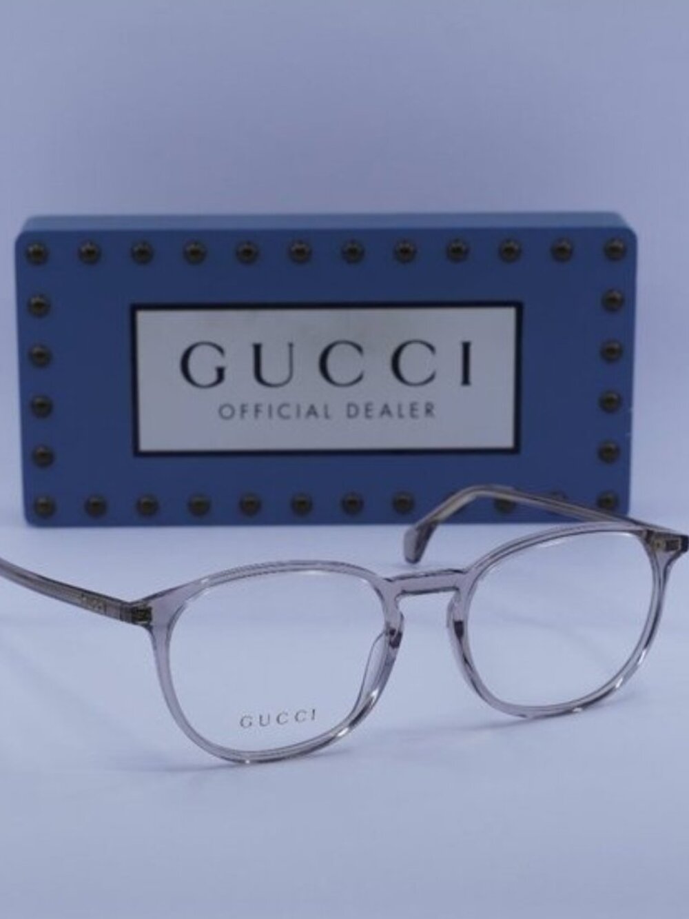 Gucci GG0551O 019 Square 55mm Eyeglasses - Transparent Grey